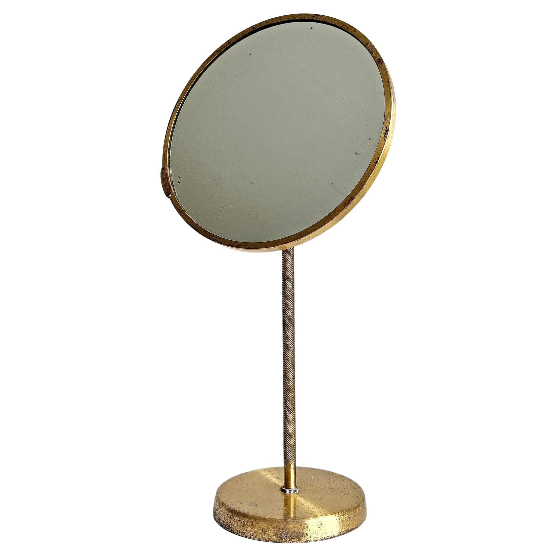 Mid-Century Modern Table Mirror in Brass, circa 1950s For Sale