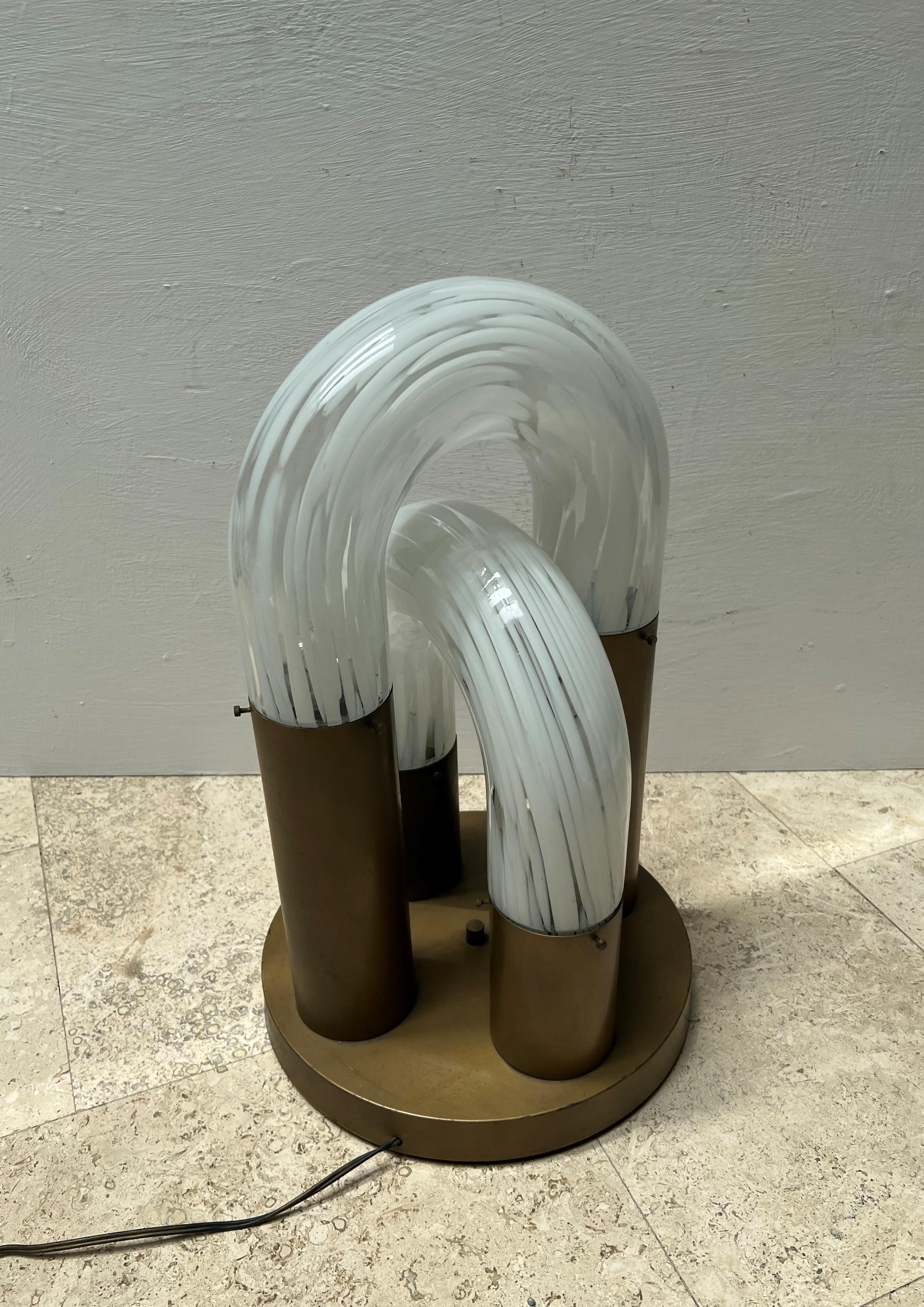 italien Lampe de table ou lampe encastrée moderne du milieu du siècle dernier par Aldo Nason, Mazzega, Murano, vers 1968 en vente