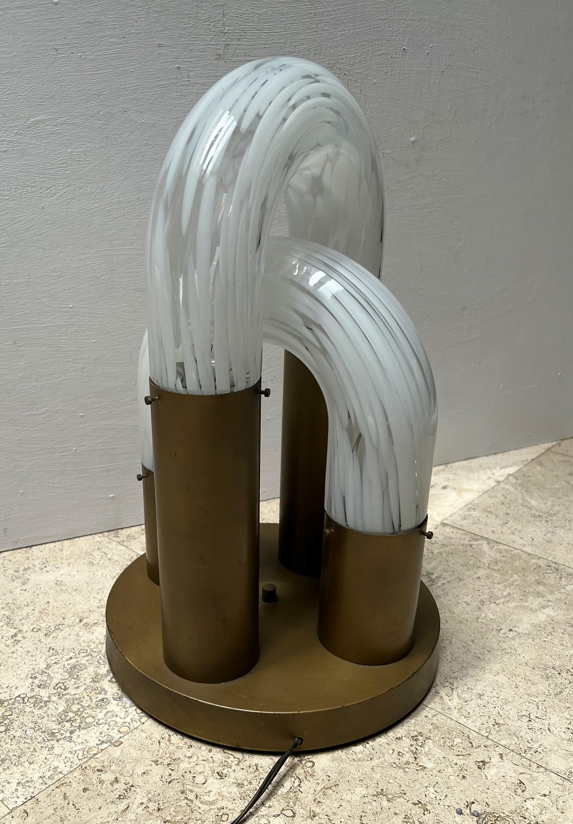 Mid-Century Modern Table or Flush Lamp by Aldo Nason, Mazzega, Murano, ca 1968 In Good Condition For Sale In Merida, Yucatan