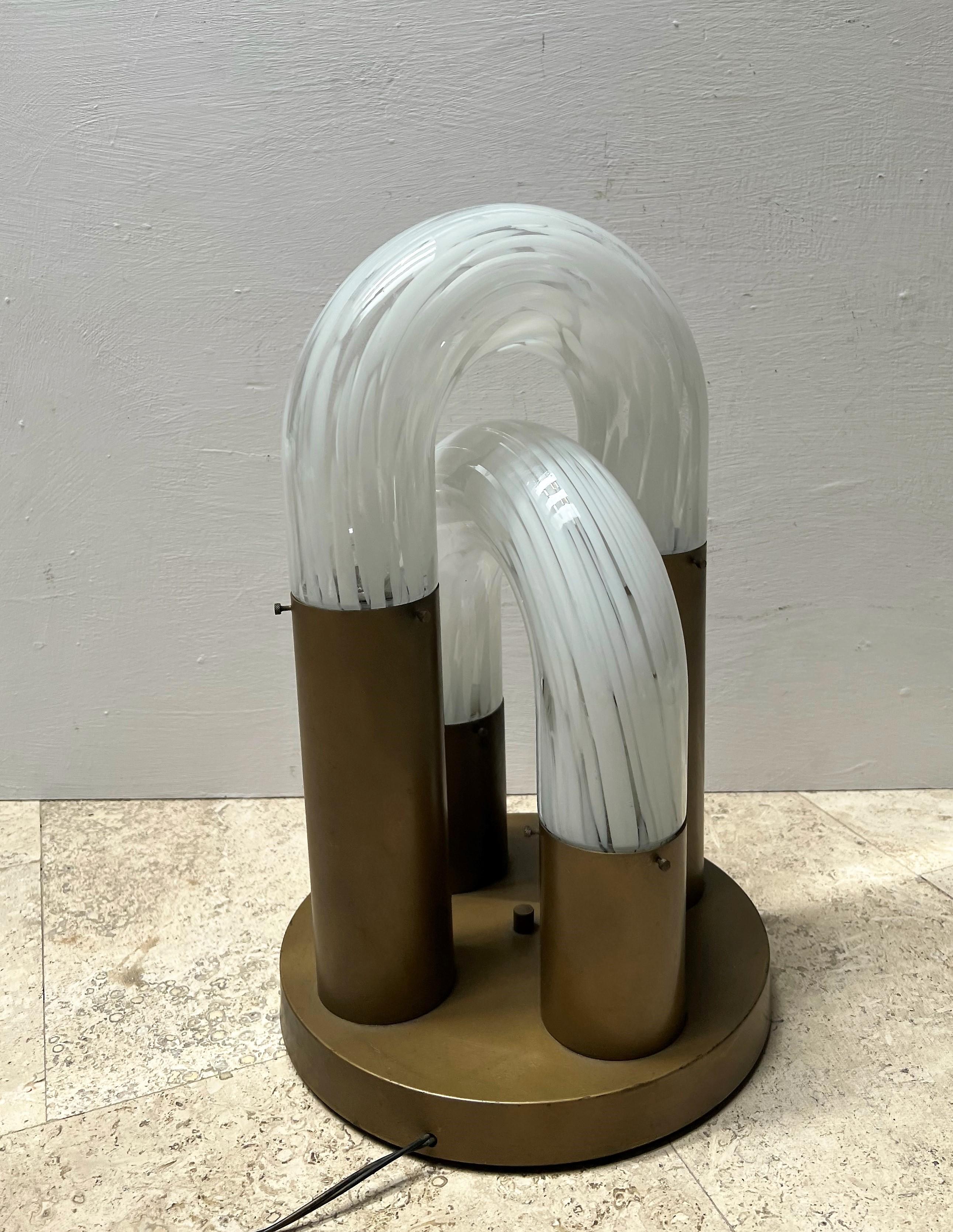 Fin du 20e siècle Lampe de table ou lampe encastrée moderne du milieu du siècle dernier par Aldo Nason, Mazzega, Murano, vers 1968 en vente
