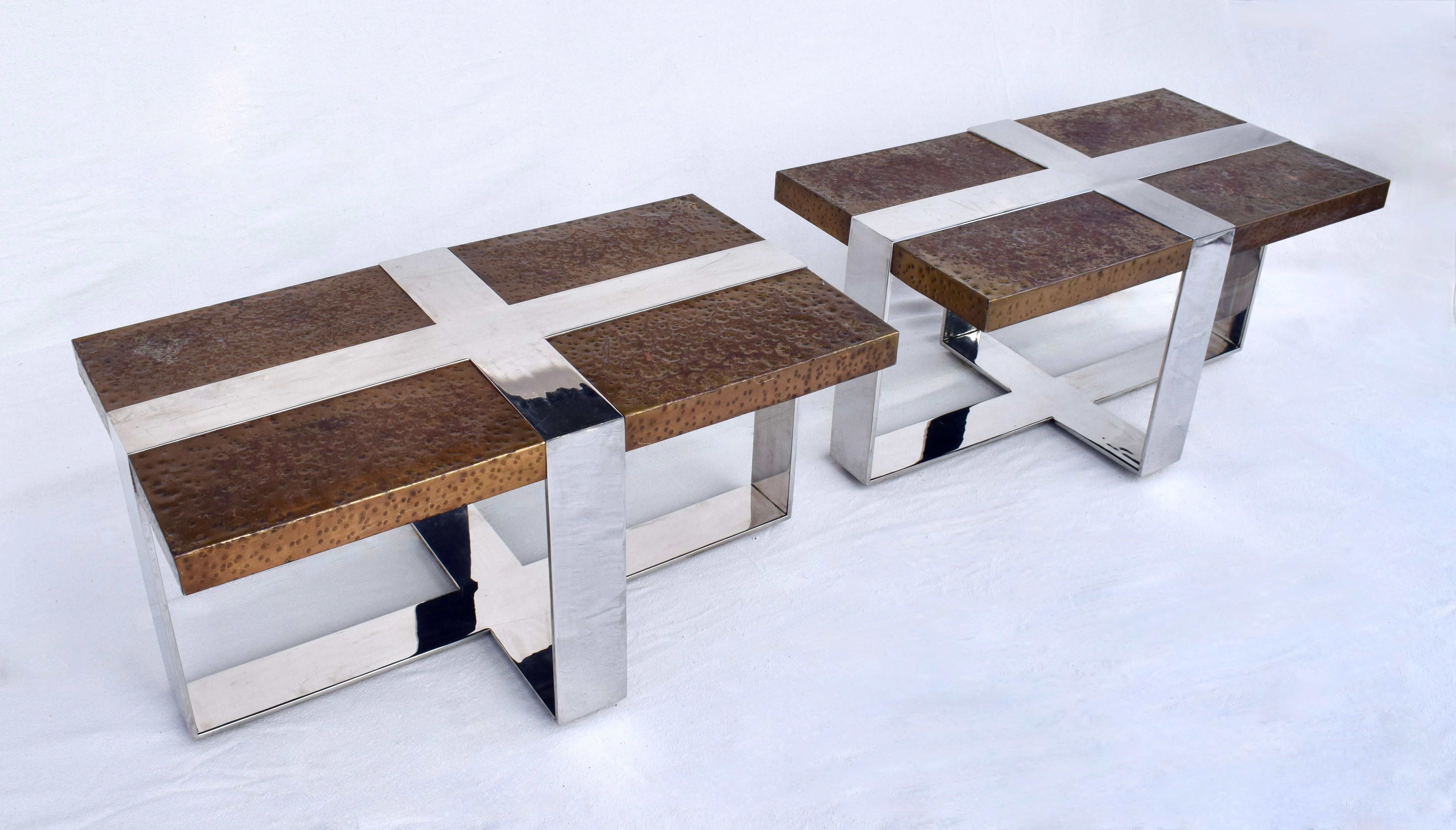 Mid-Century Modern Paire de tables modernes du milieu du siècle dans le style de Milo Baughman en vente