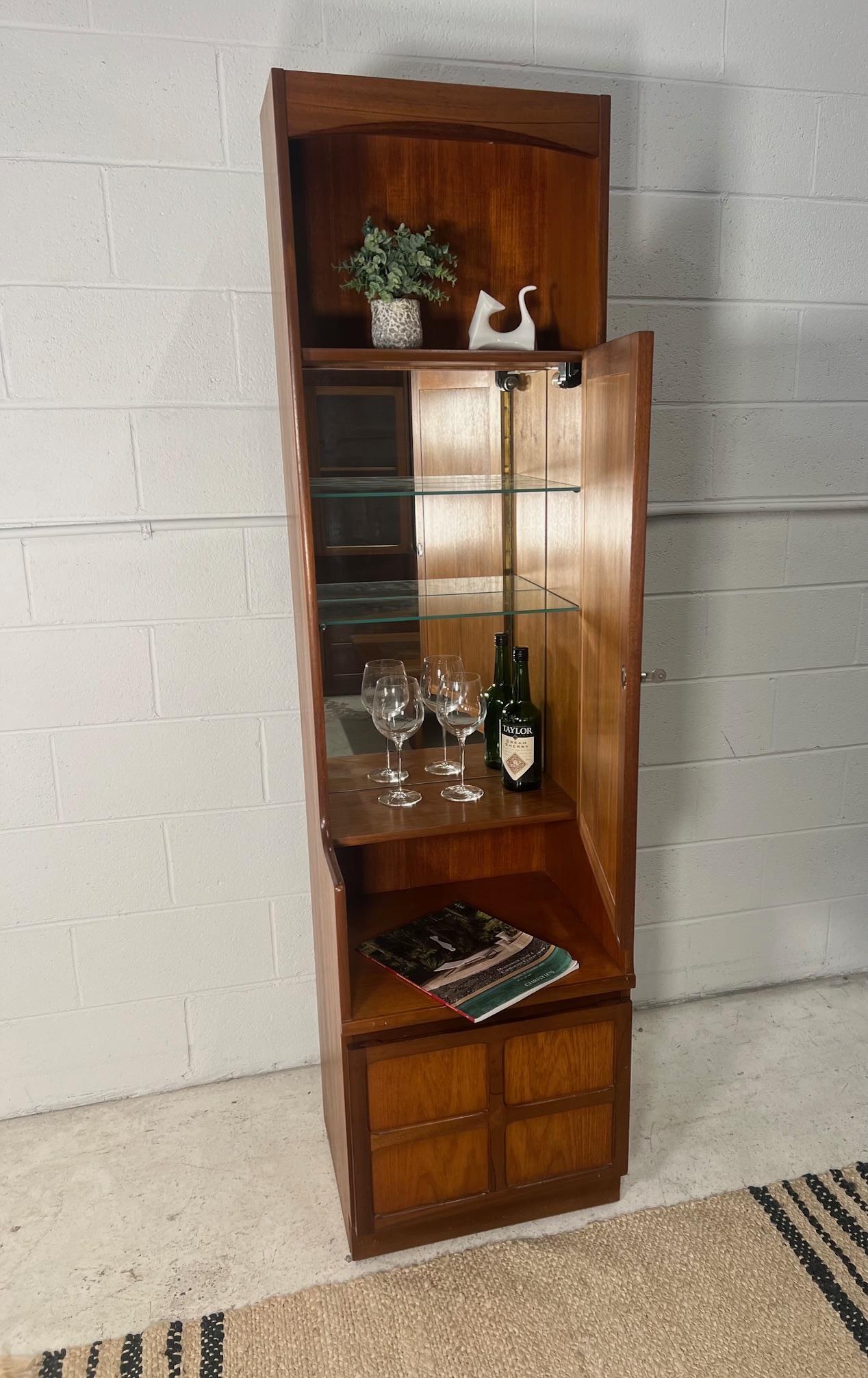 Mid Century Modern Tall and Narrow Teak Drinks Cabinet By Nathan Furniture UK For Sale 3