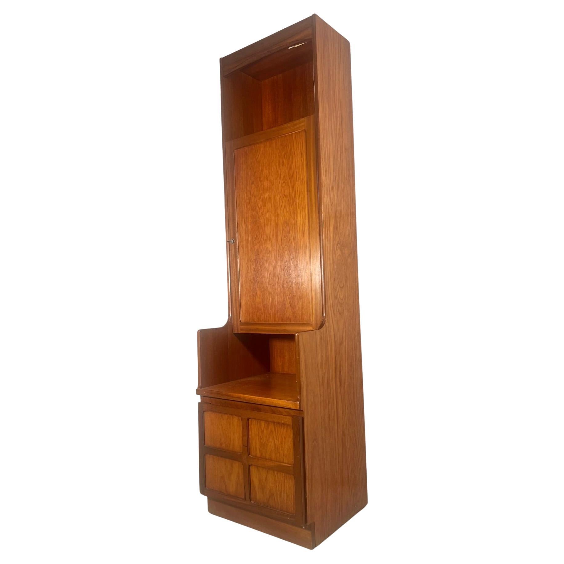 Mid Century Modern Tall and Narrow Teak Drinks Cabinet By Nathan Furniture UK