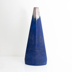 Mid-Century Modern Tall "Azzirro" Vase in Cobalt Blue by Ceramano Kuntskeramik