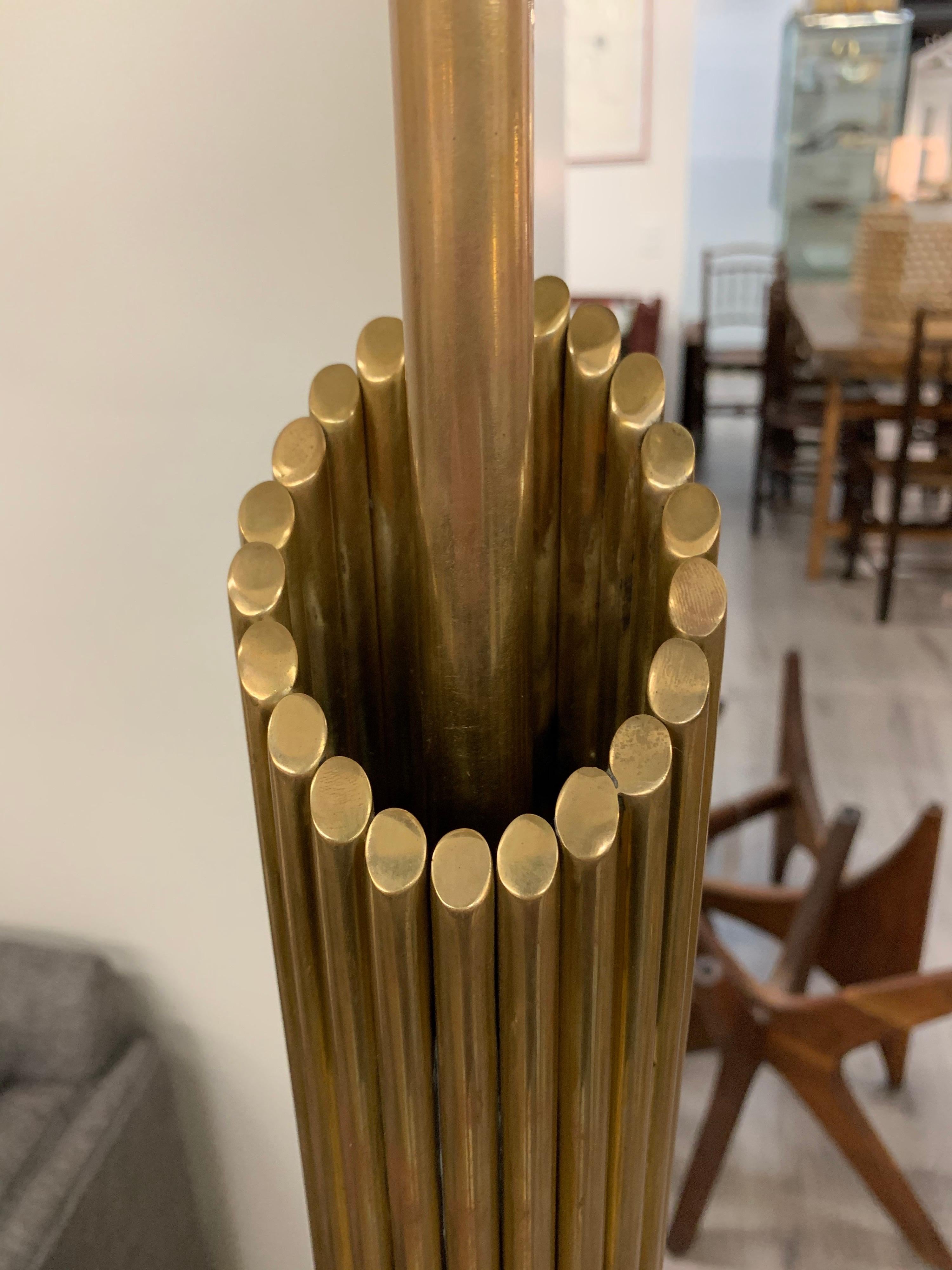 Mid-Century Modern Tall Brass Floor Lamp 4