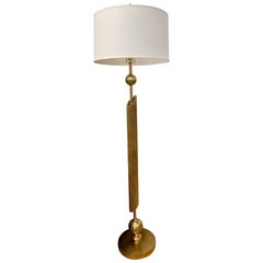 Mid-Century Modern Tall Brass Floor Lamp