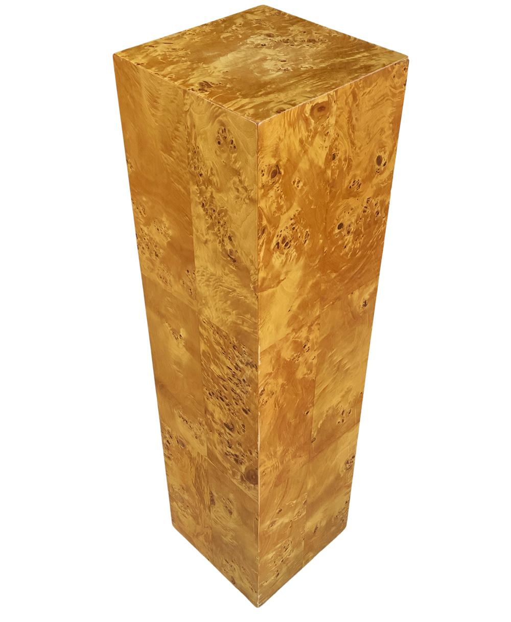 Mid-Century Modern Tall Burl Pedestal or Side Table  In Good Condition In Philadelphia, PA