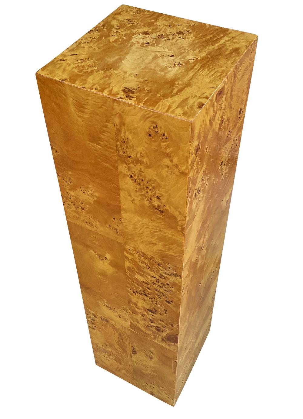 Mid-Century Modern Tall Burl Pedestal or Side Table  2