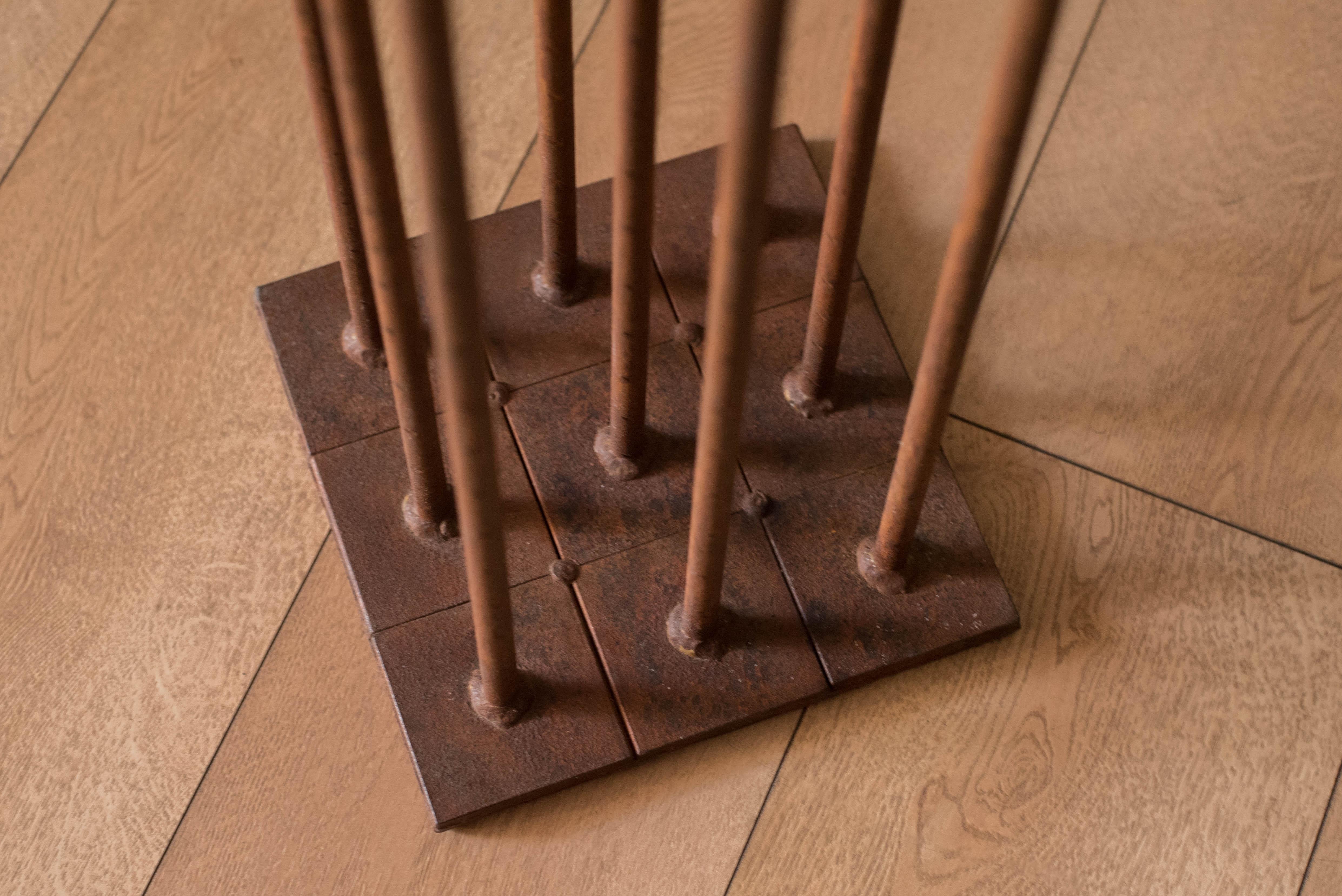 Mid Century Modern Tall Floor Standing Cast Iron Candelabra For Sale 2