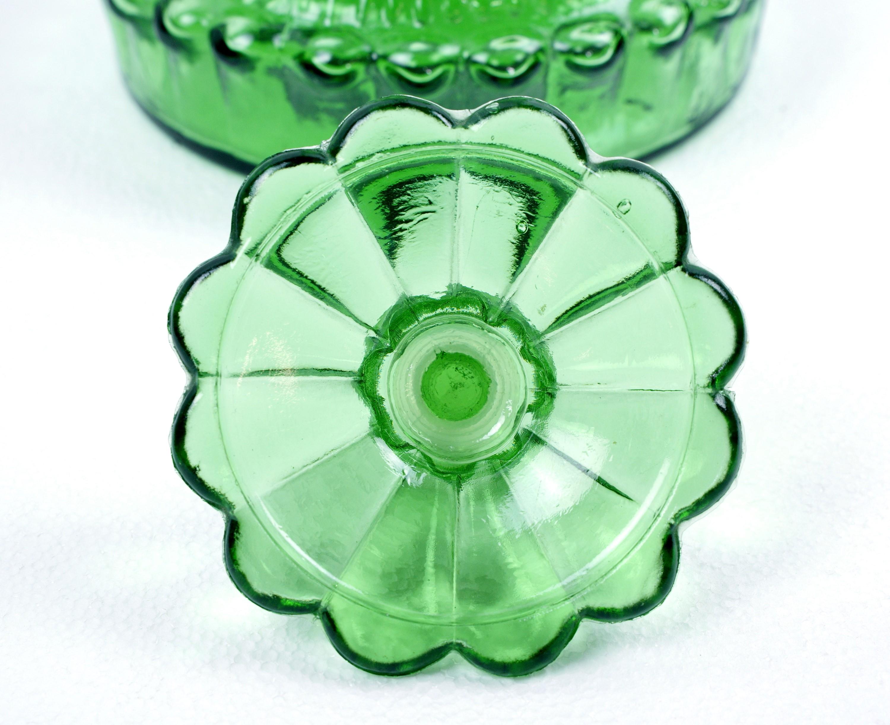 Mid-Century Modern Tall Green Art Glass Bottle Vase 8