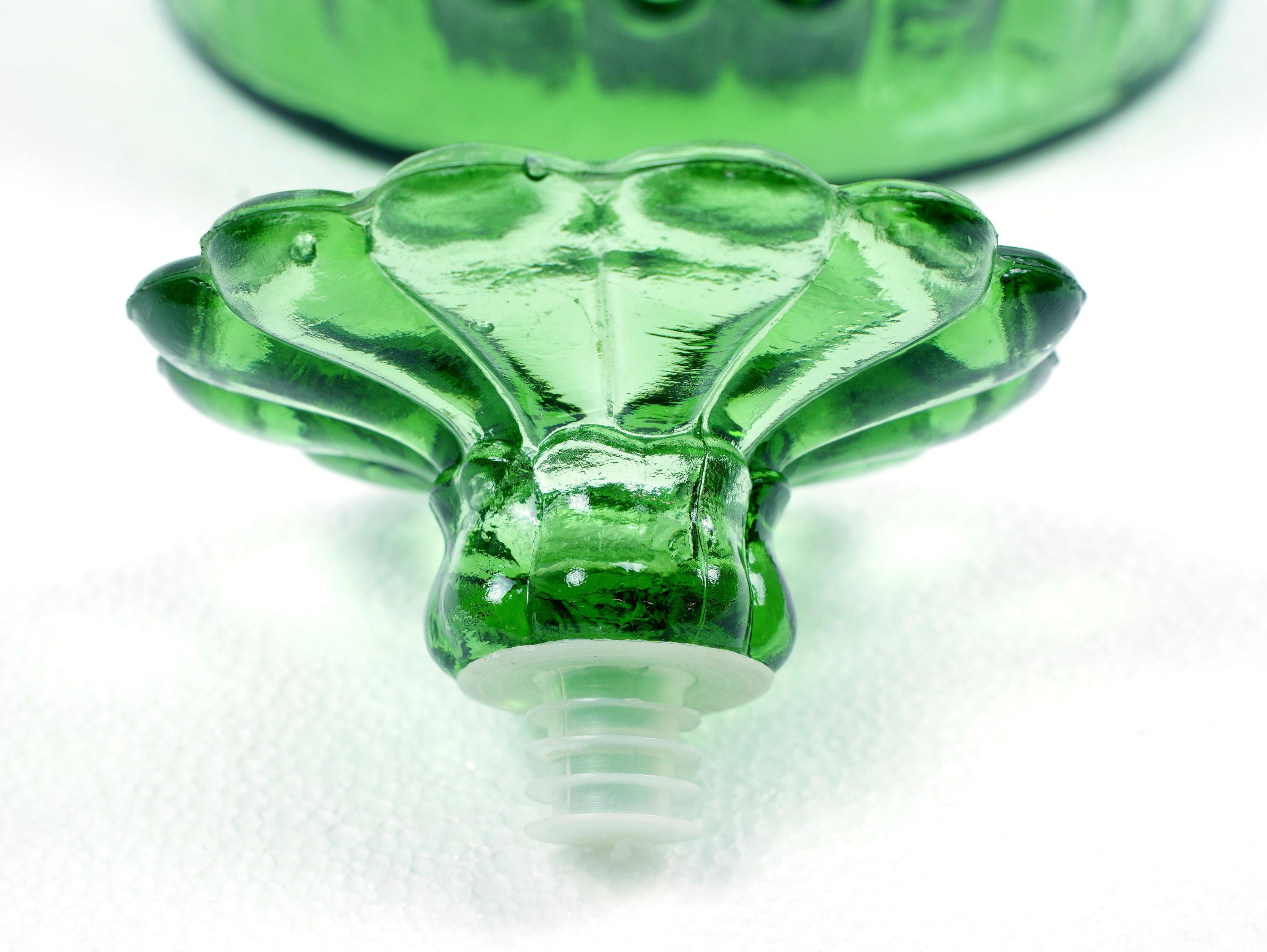 Mid-Century Modern Tall Green Art Glass Bottle Vase 9