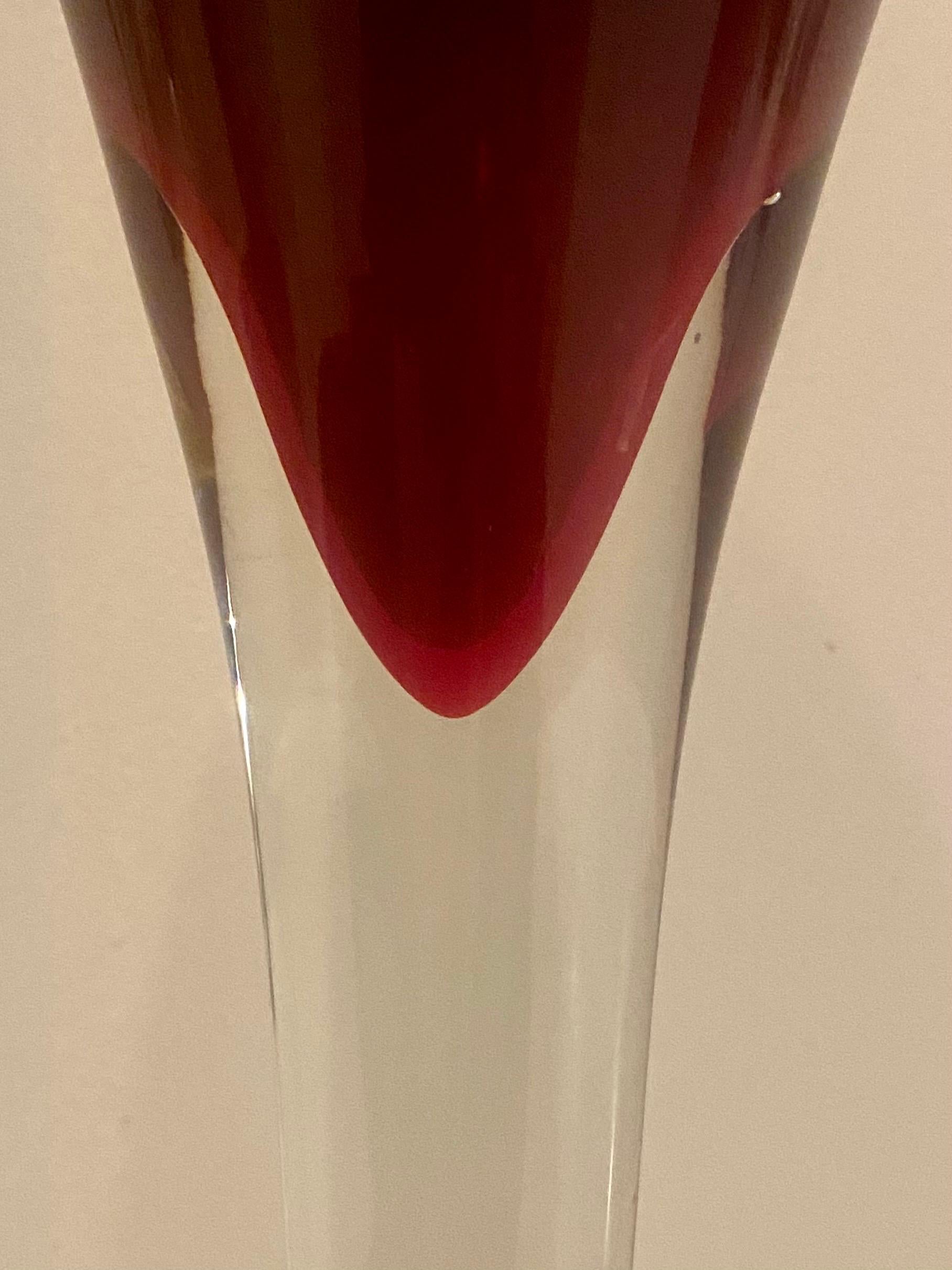 Mid-Century Modern Tall Murano Glass Coupe Vase For Sale 11