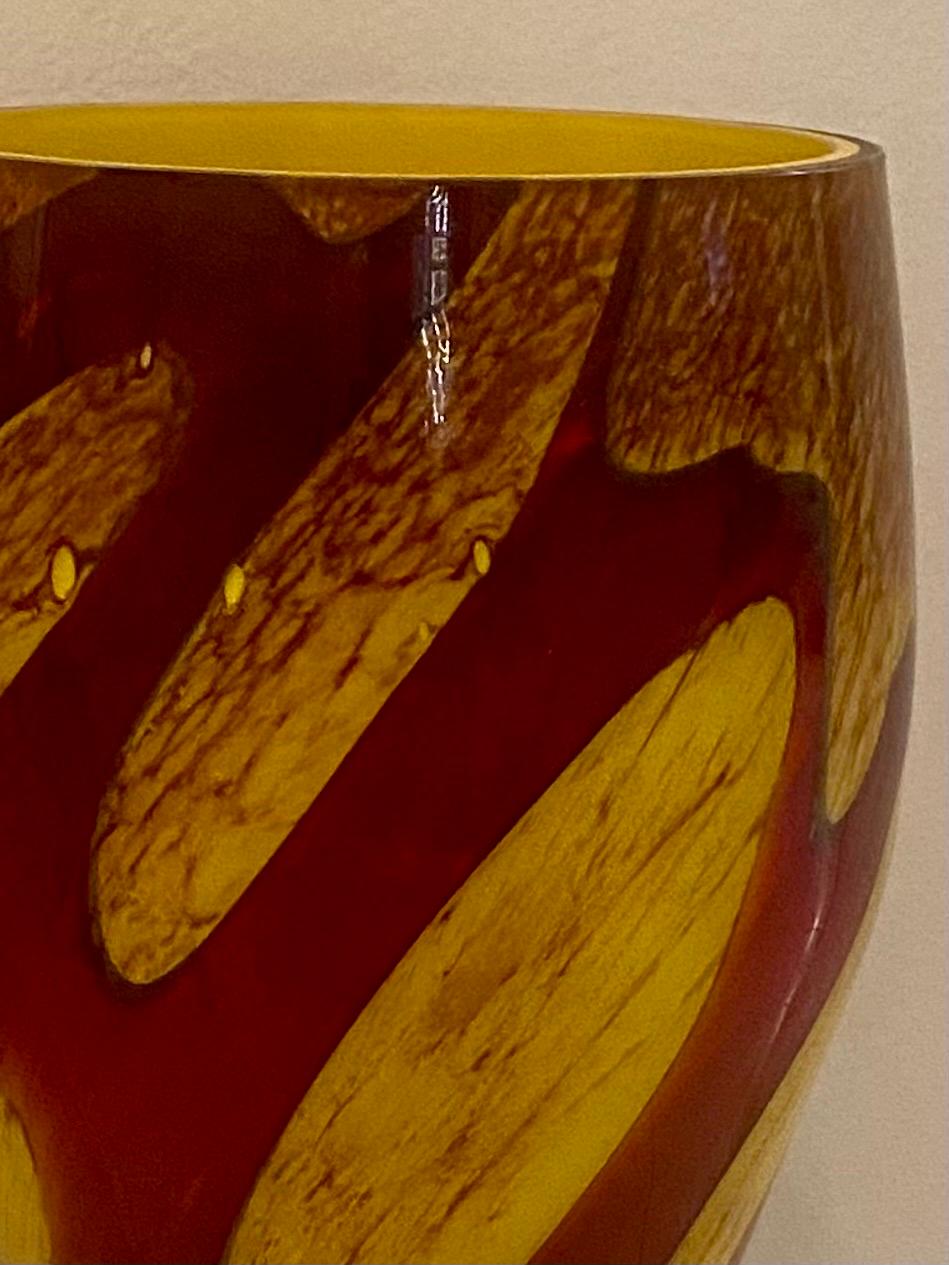Mid-Century Modern Tall Murano Glass Coupe Vase For Sale 1