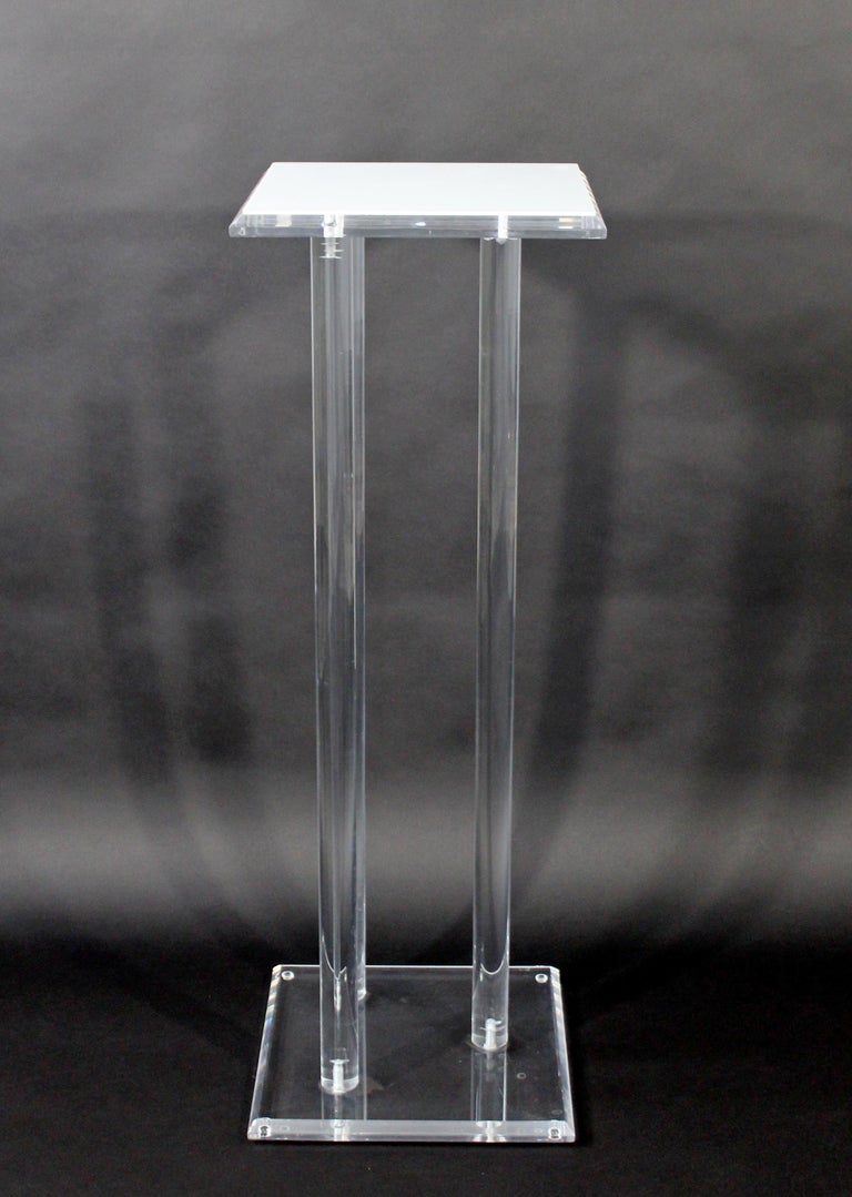 Mid-Century Modern Tall Square Lucite Acrylic Pedestal Display Stand ...