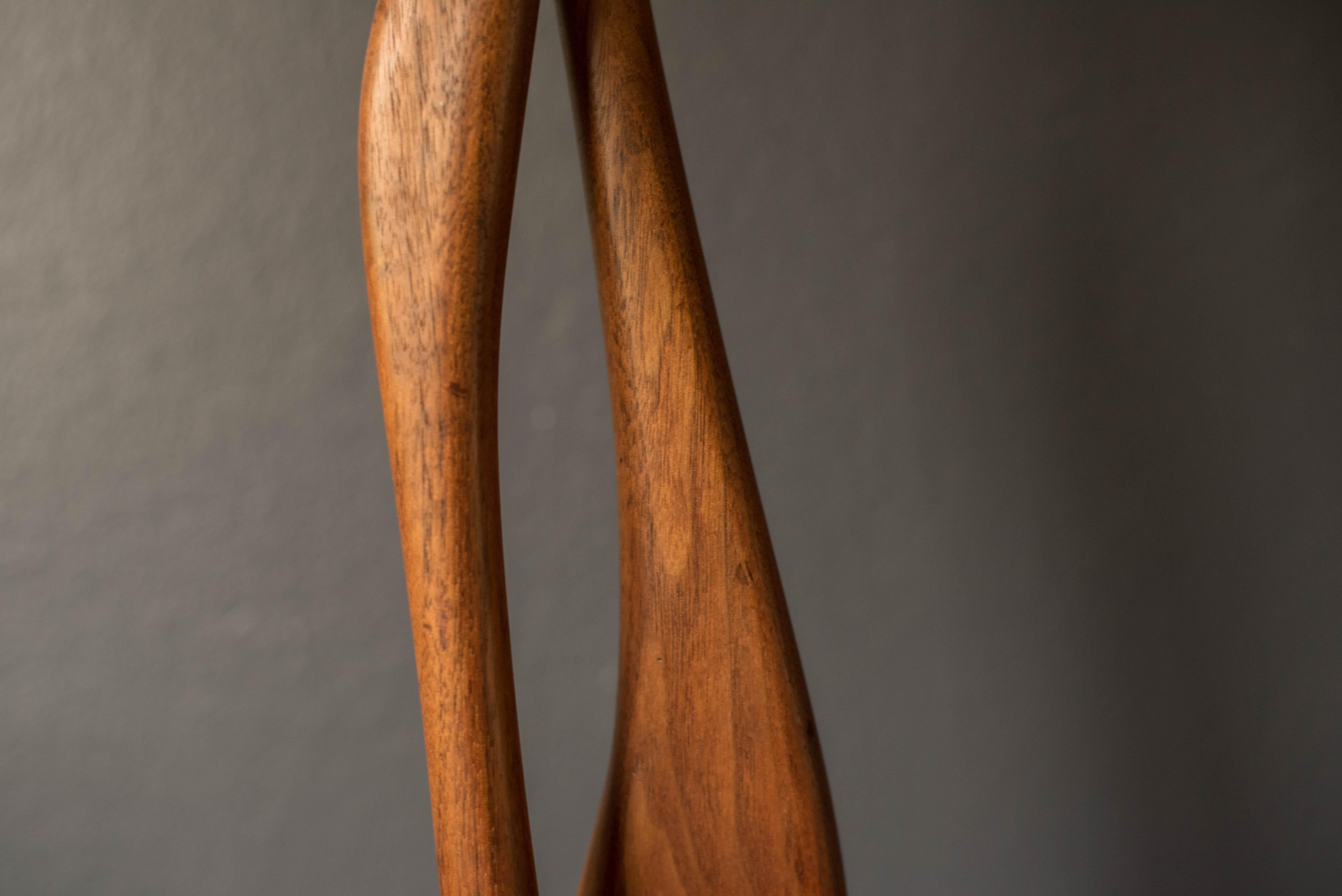 Mid-Century Modern Tall Walnut Birds Art Sculpture by Val Robbins 4