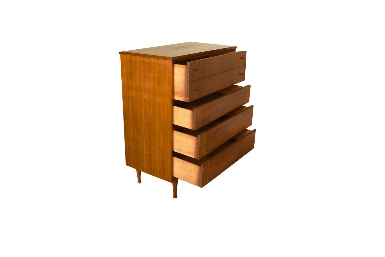 Mid-20th Century Mid-Century Modern Tall Walnut Dresser For Sale