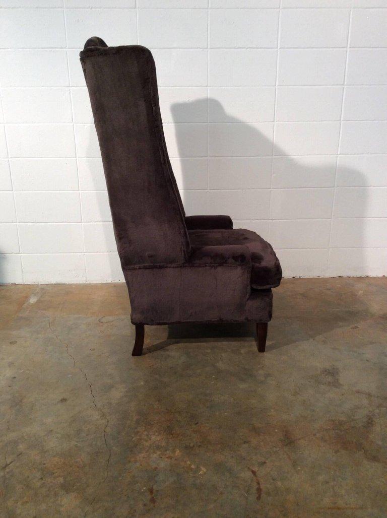 Moderne Mid-Century-Modern-Sessel mit hoher Ohrensessel, Paar im Zustand „Gut“ im Angebot in Dallas, TX