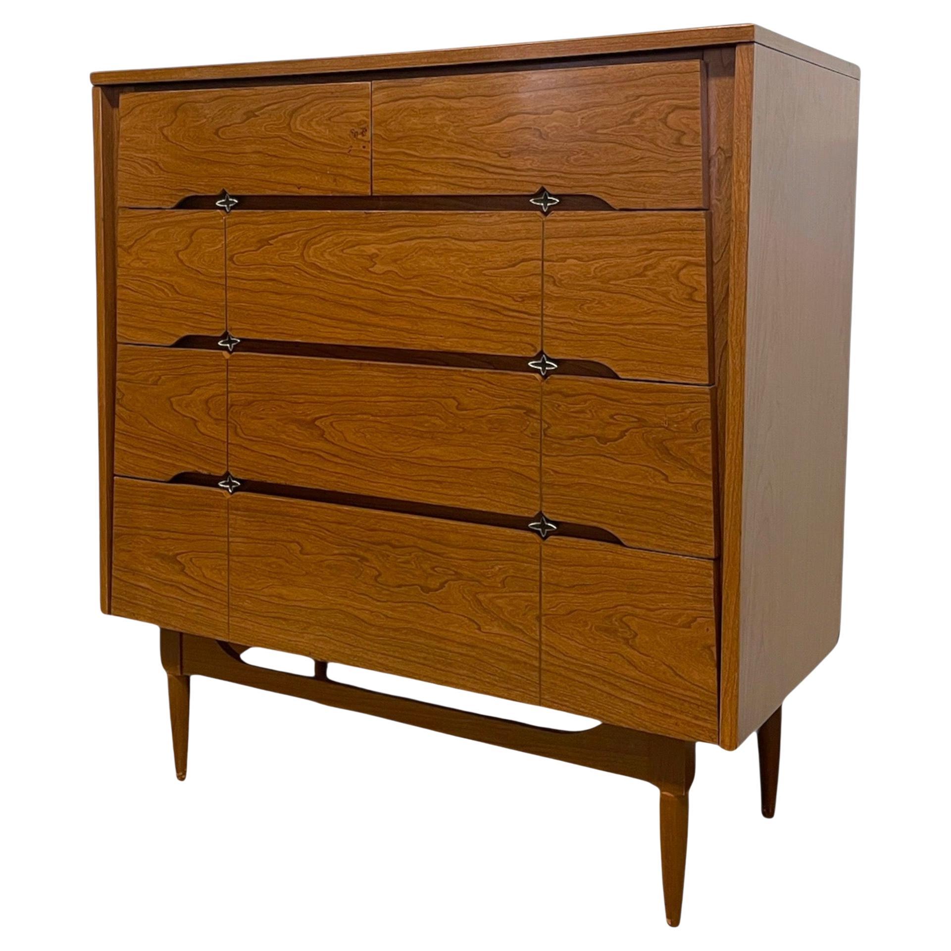 Mid-Century Modern Tallboy Dresser by Kroehler Custom Crafter, 1960s For Sale