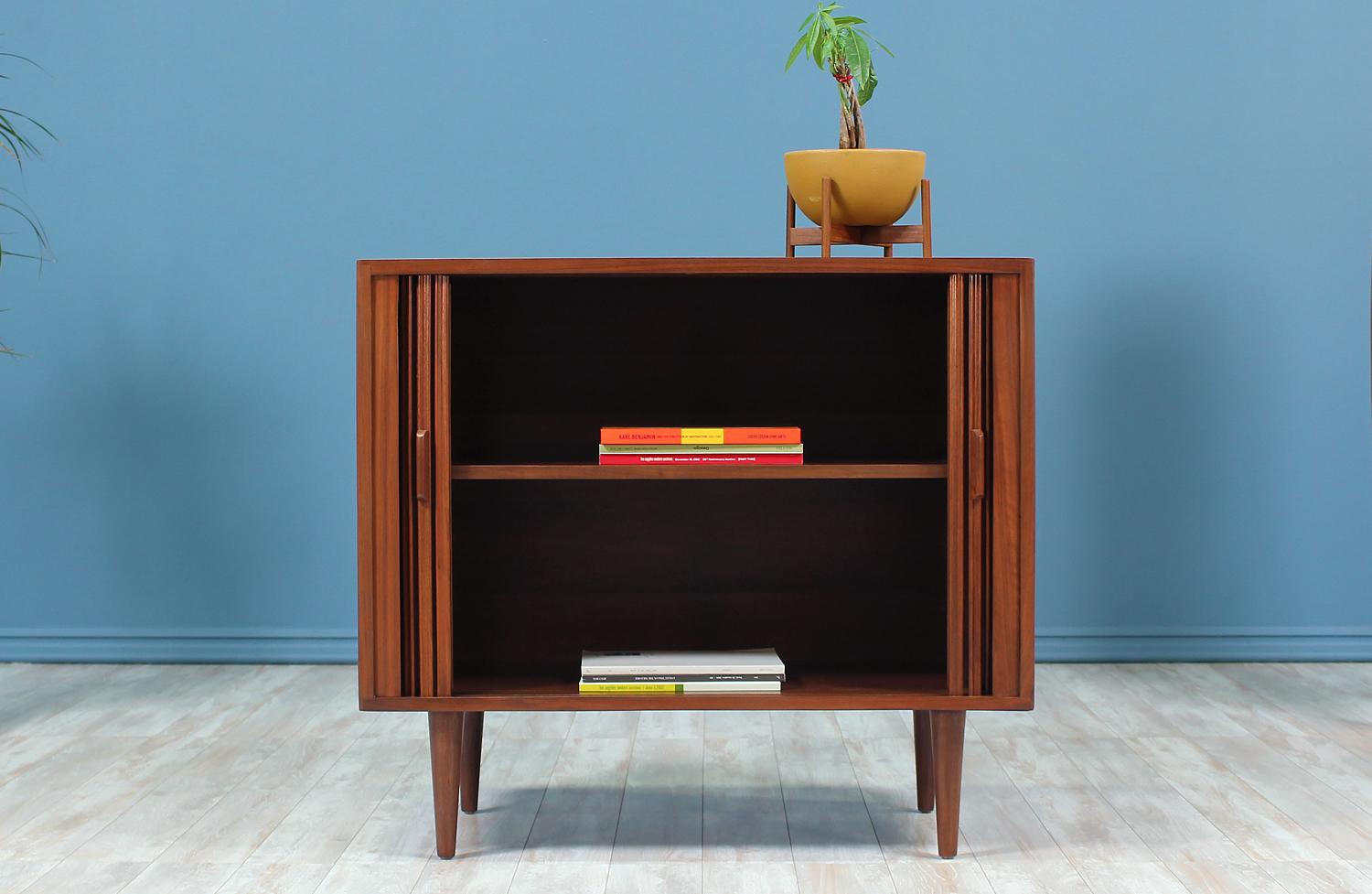 mid century tambour cabinet
