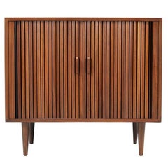 Mid-Century Modern Tambour-Door Cabinet