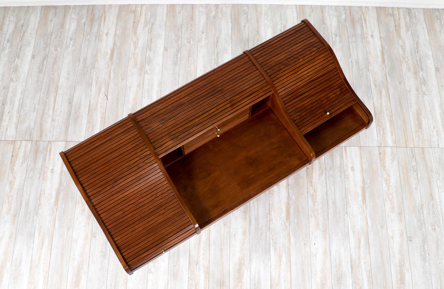Mid-Century Modern Tambour-Door Desk by Drexel 1