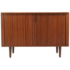 Used Mid-Century Modern Tambour-Door Walnut Credenza by Barzilay