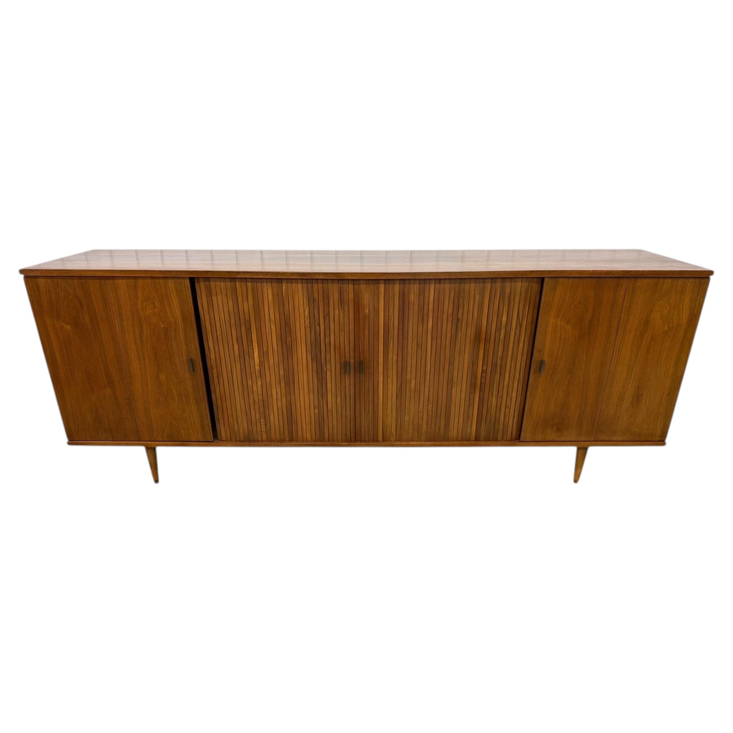 Mid-Century Modern Tambour Media Sideboard