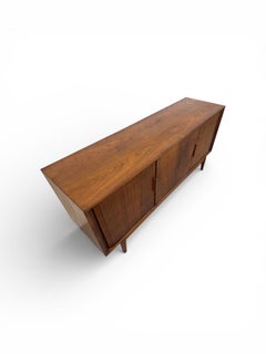 Mid-Century Modern Tambour Walnut 9-Drawer Dresser