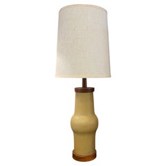 Mid-Century Modern Tan Art Pottery Table Lamp by Gordon Martz