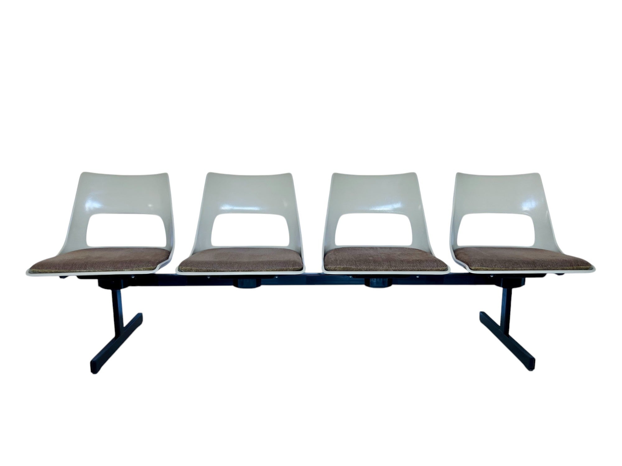 American Mid-Century Modern Tandem Four Seat Bench by Krueger