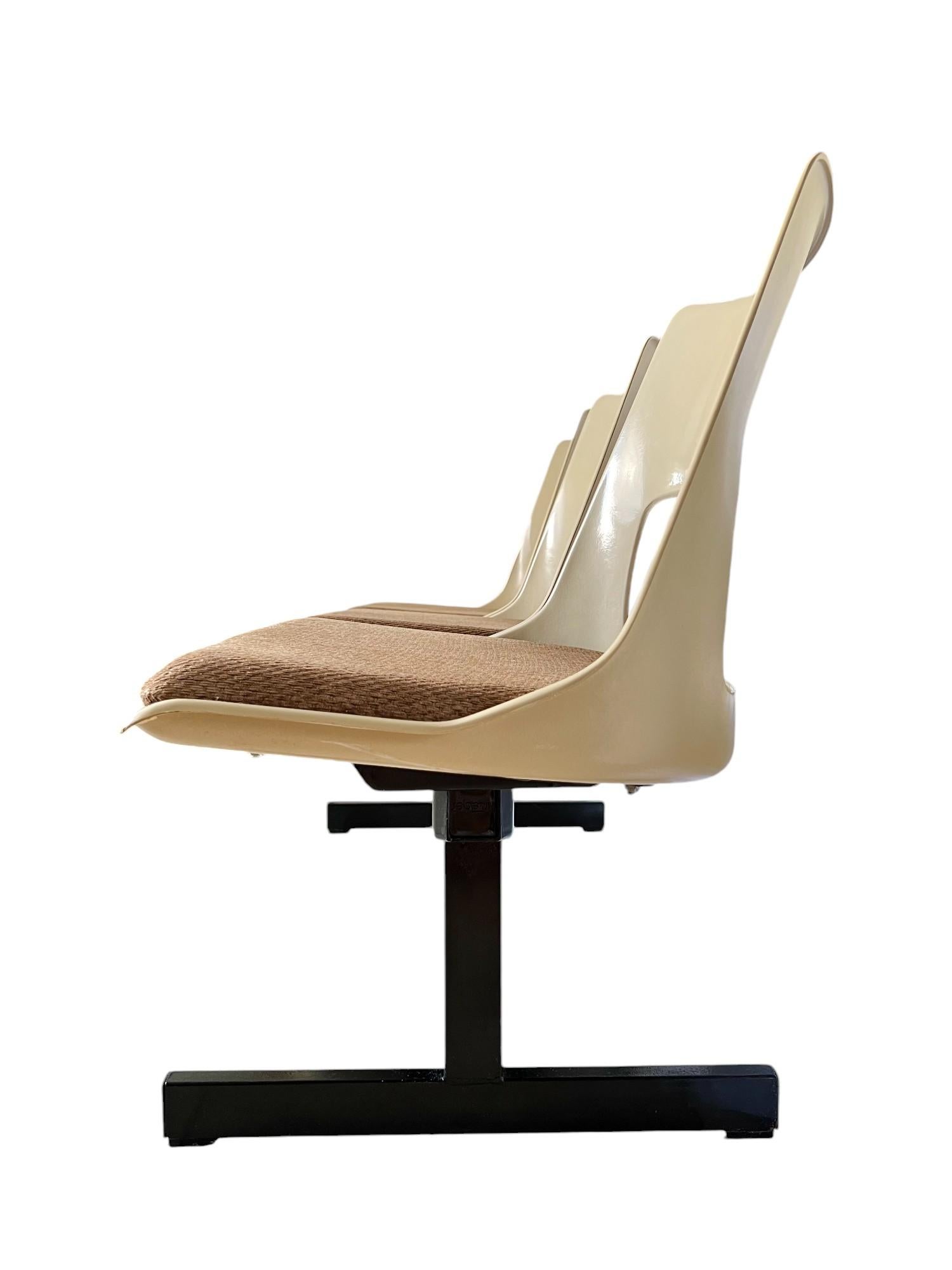 American Mid-Century Modern Tandem Three Seat Bench by Krueger