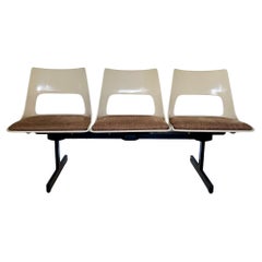 Mid-Century Modern Tandem Three Seat Bench by Krueger