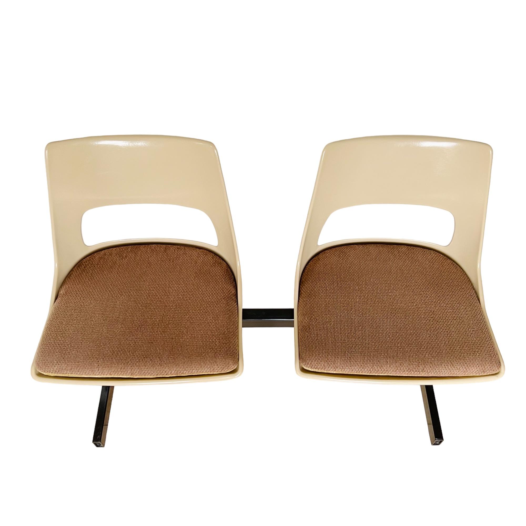 Mid-Century Modern Tandem Two Seat Bench by Krueger, 1970s 1