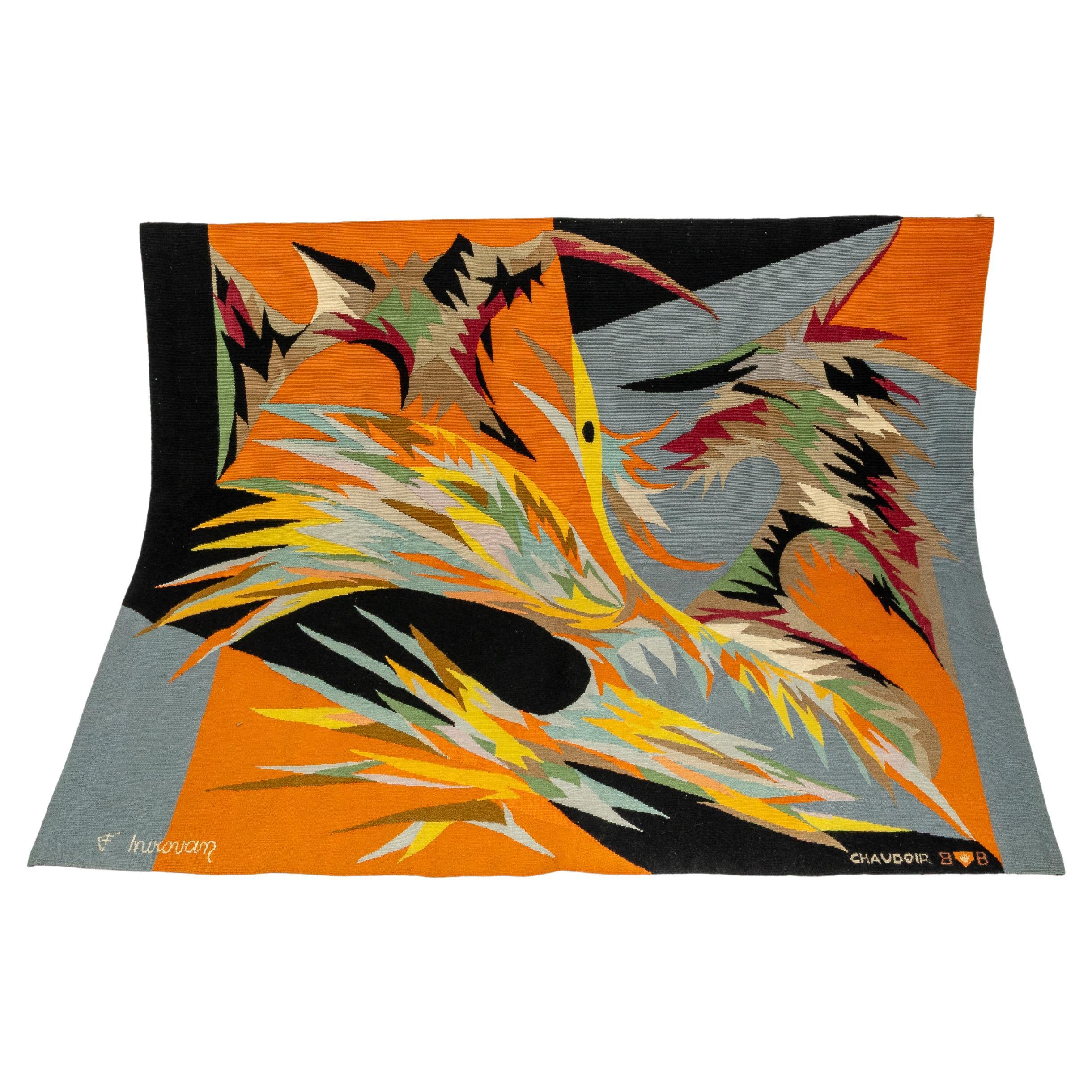 Mid-century modern tapestry by Georges Choudoir, signed Mirovan For Sale