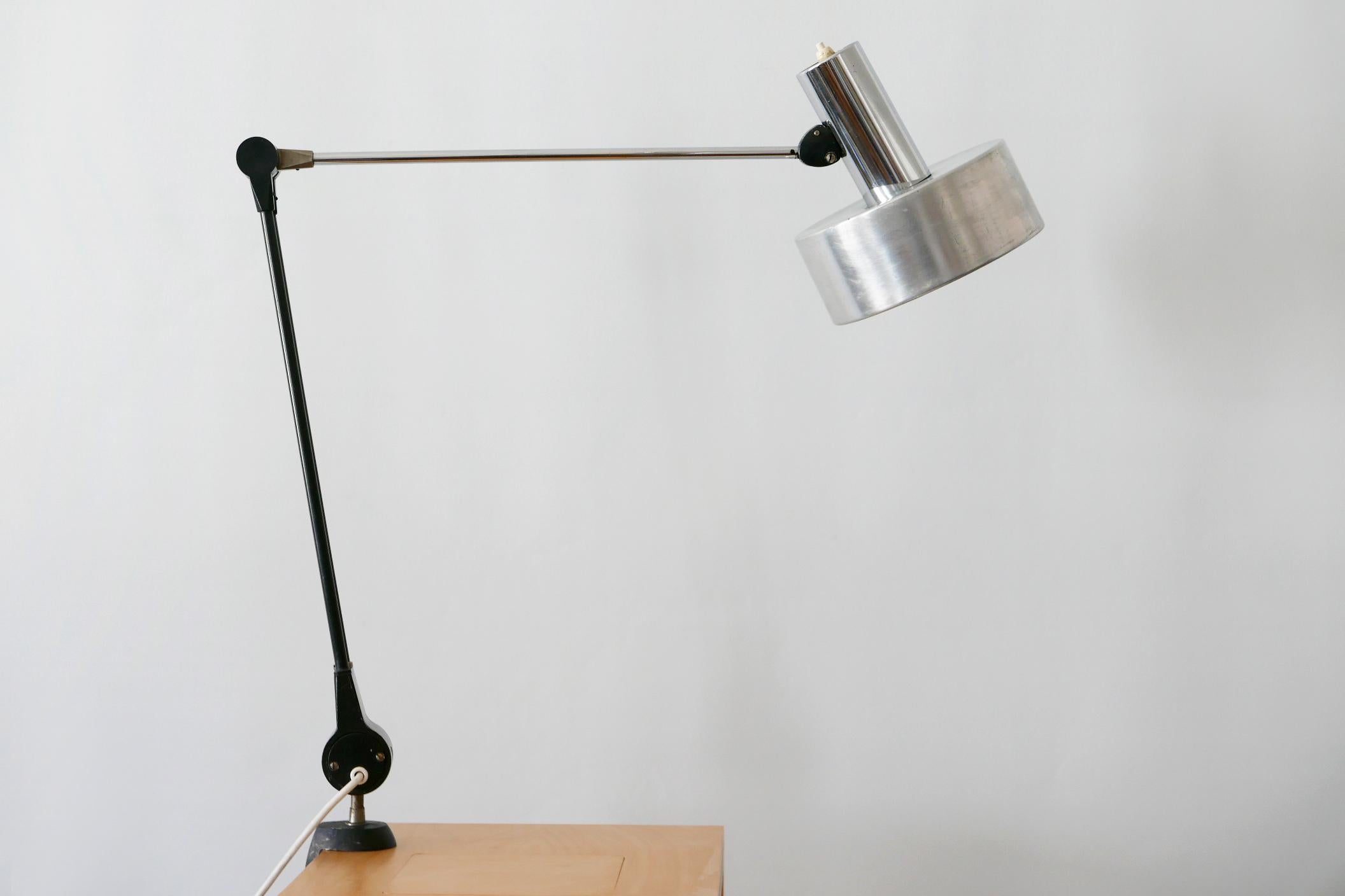 Aluminum Mid-Century Modern Task Lamp or Clamp Table Light by Kaiser Leuchten, 1970s For Sale