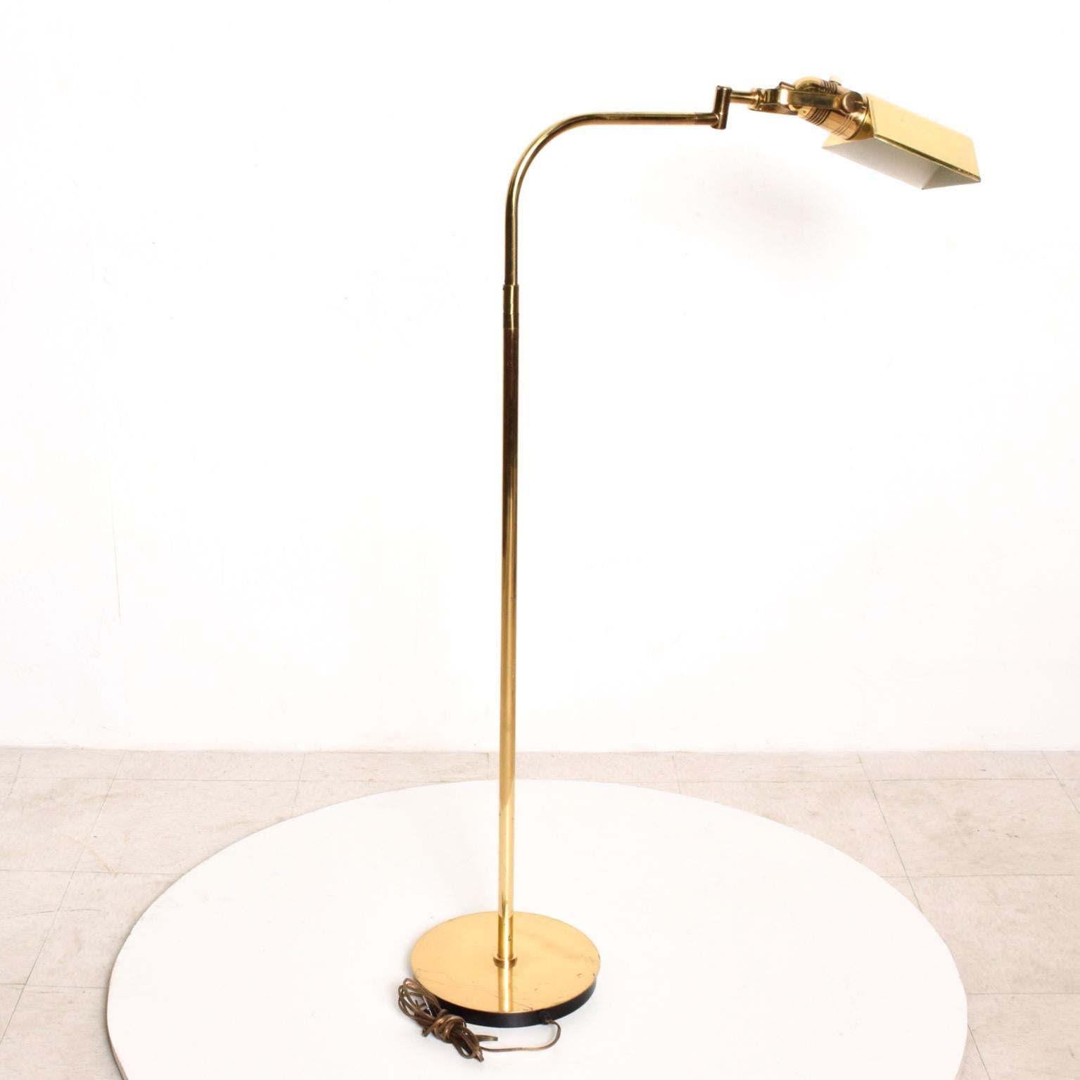 Late 20th Century Floor LAMP by NESSEN in Brass Adjustable Task Pharmacy Pivot Reading Light 1980s