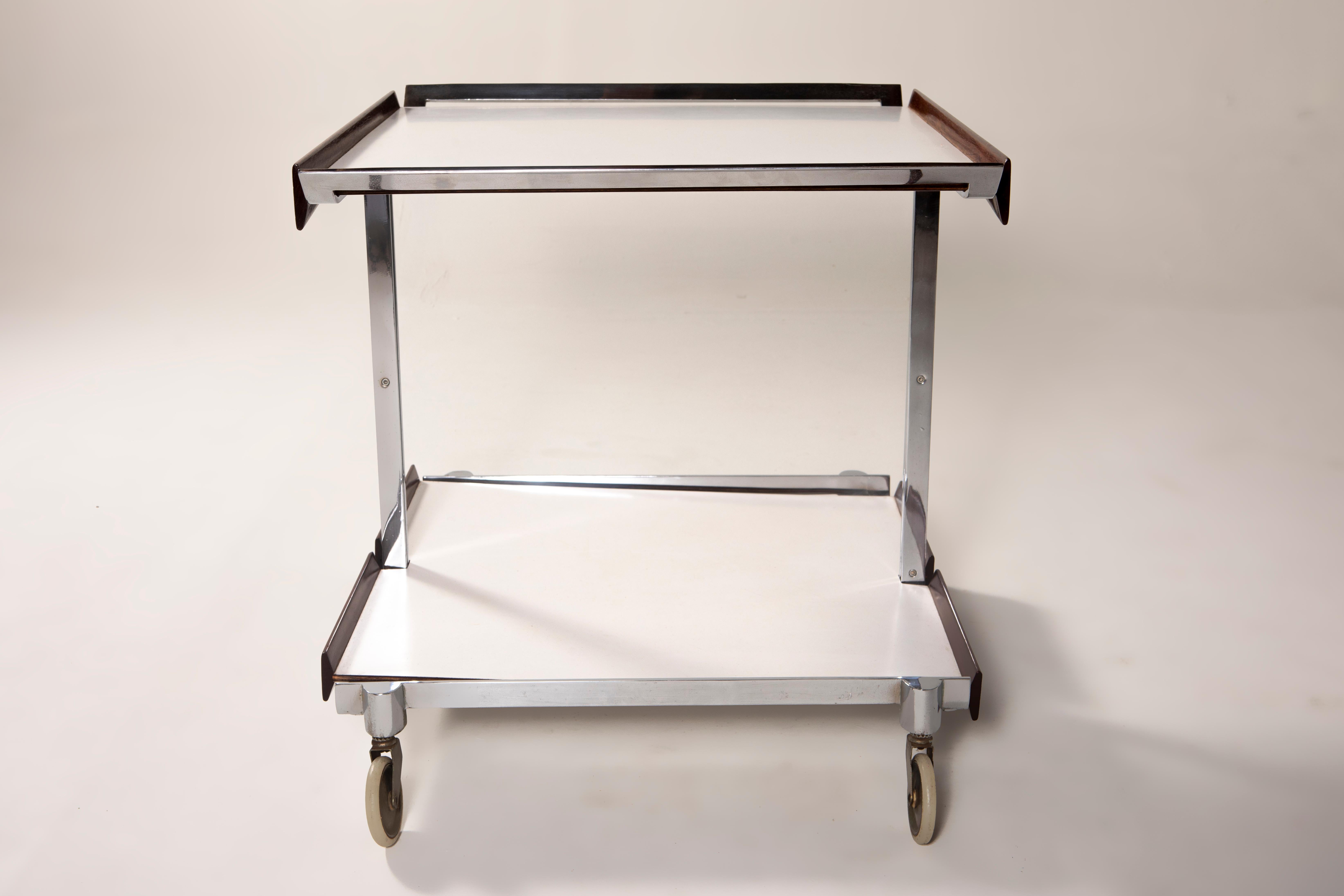Varnished Mid-Century Modern Tea Cart by Forma, 1950s For Sale
