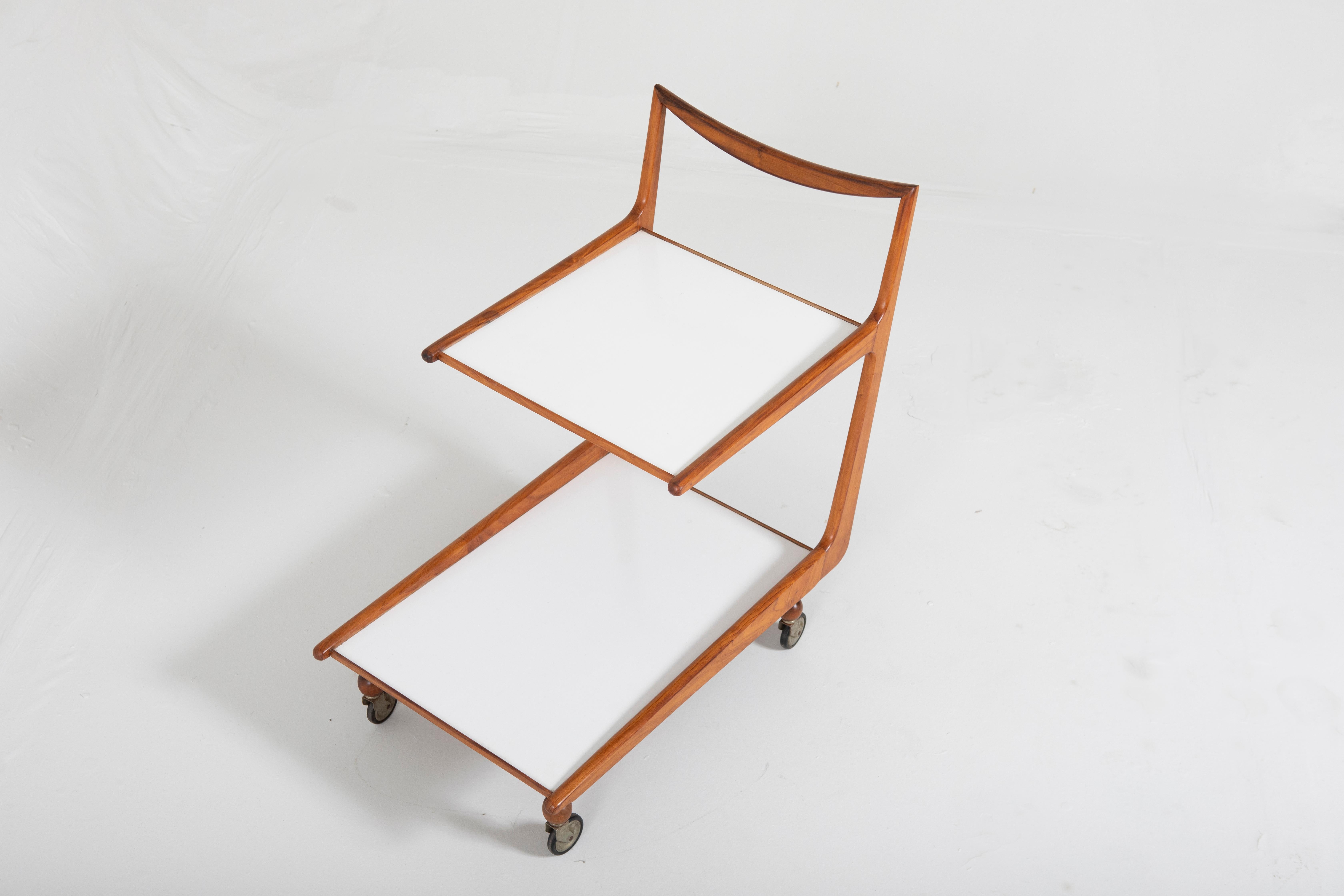 Formica Mid-Century Modern Tea Cart by Giuseppe Scapinelli, 1960s For Sale
