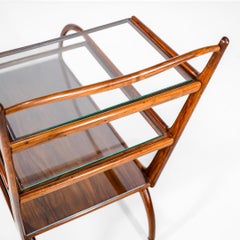 Mid-Century Modern Tea Cart in Caviúna Wood by Giuseppe Scapinelli, Brasil, 1960