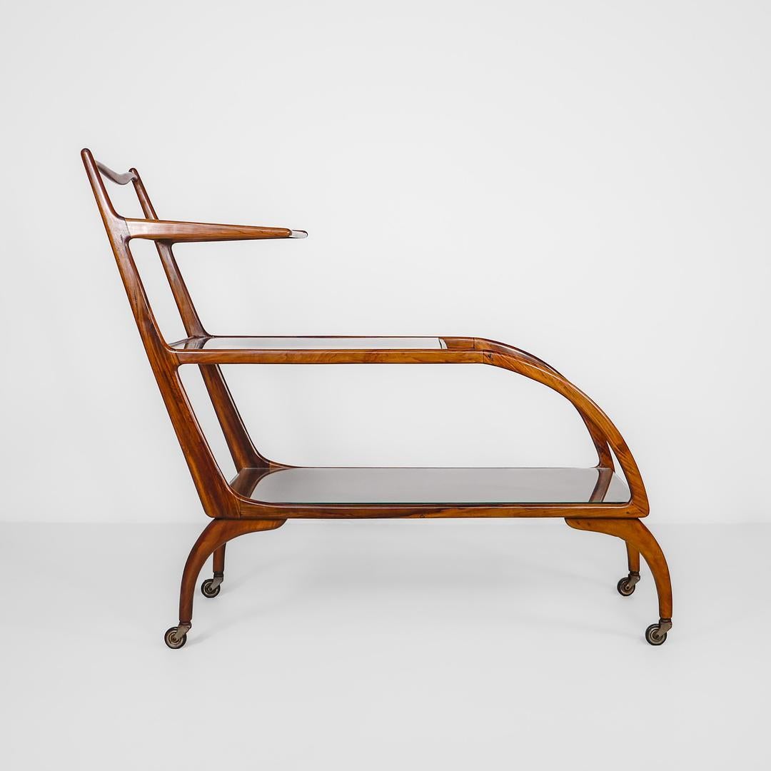 Chariot à thé en Wood Caviúna de Giuseppe Scapinelli, Brasil, 1960, The Modernity en vente 1