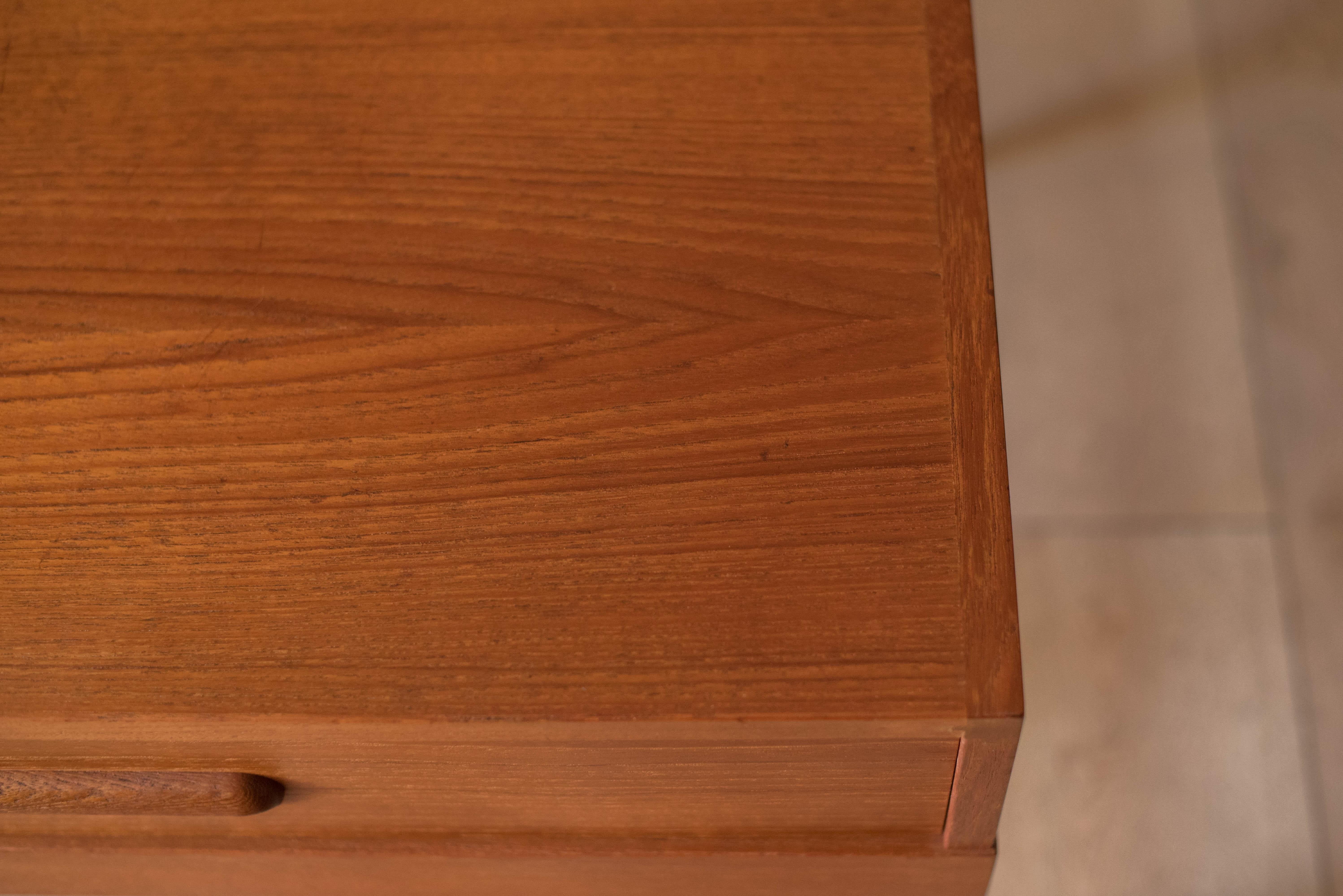 Mid Century Modern Teak Accent Square End Table with Storage Drawer 3