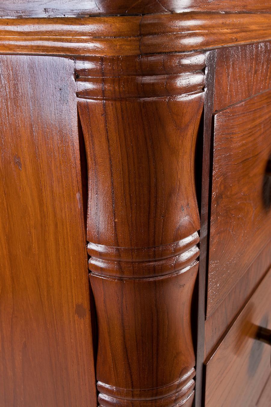 Mid-Century Modern Teak and Brass Chest of Drawers 1