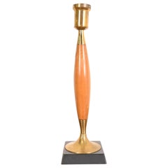 Mid-Century Modern Teak and Brass Desk Lamp or Table Lamp, Circa 1950s