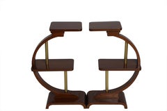 Mid-Century Modern Teak and Brass Stands or Side Tables