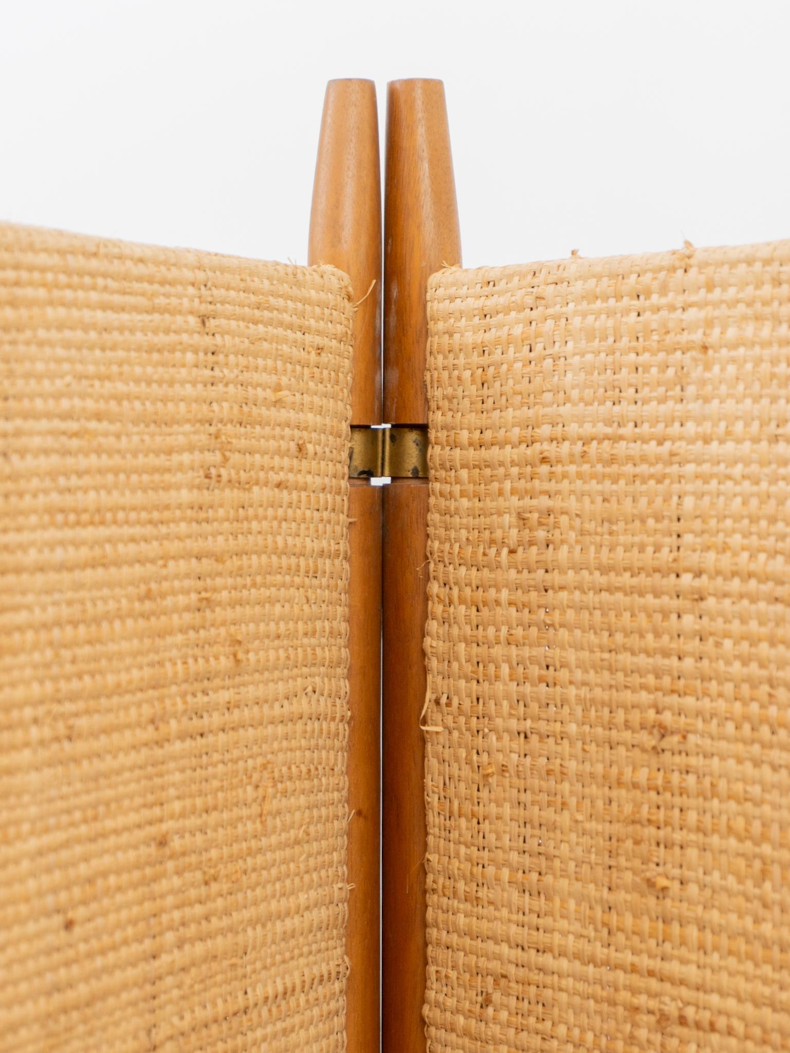 Mid-Century Modern Teak and Cane Three Panel Folding Screen, Denmark, 1960s 6