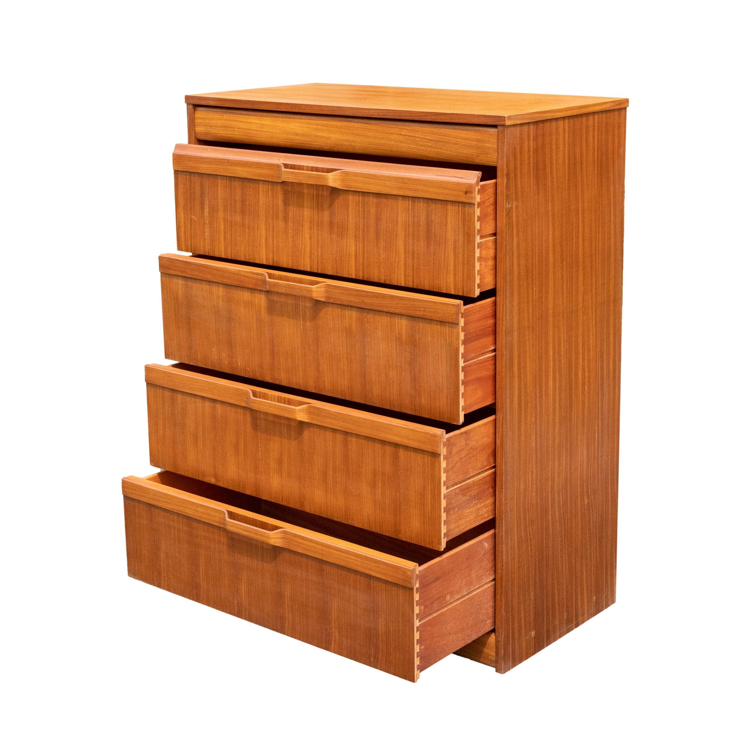 Machine-Made Mid-Century Modern Teak and Elm Chest-of-Drawers, Danish, Dated 1971 For Sale