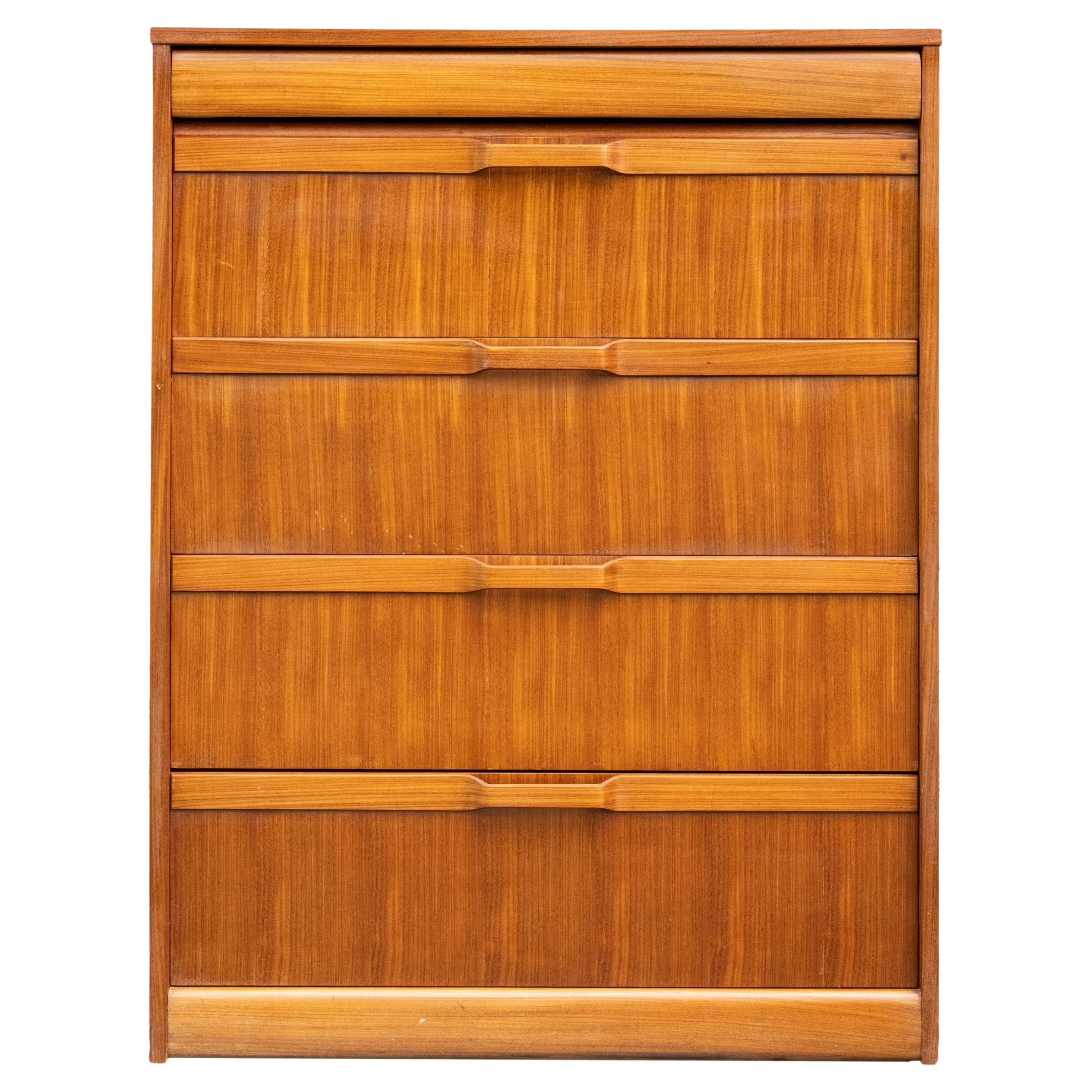 Mid-Century Modern Teak and Elm Chest-of-Drawers, Danish, Dated 1971