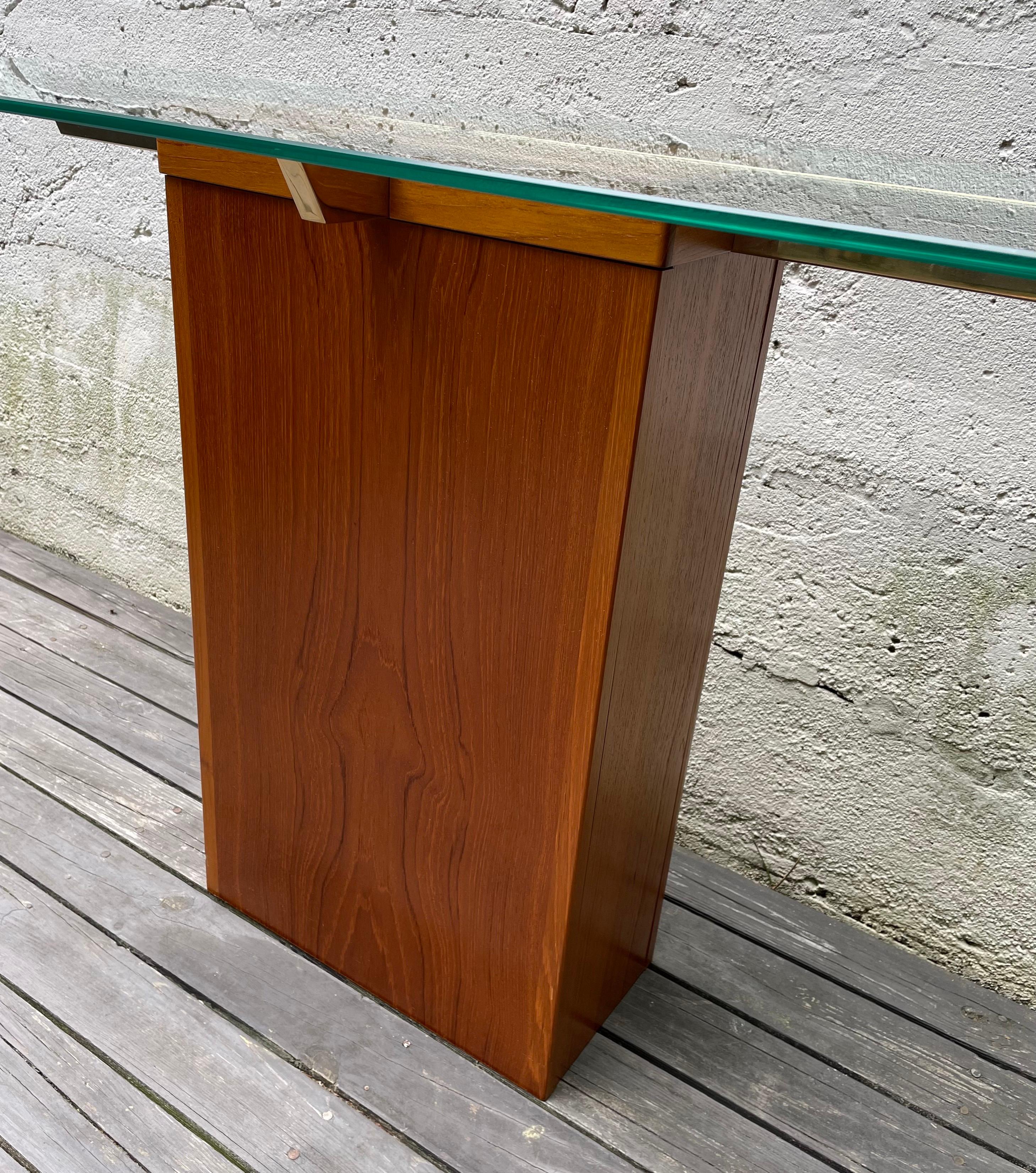 Late 20th Century Mid Century Modern Teak and Glass Foyer or Console Table by Trioh Mobler Denmark