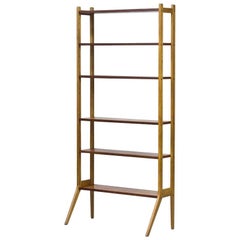 Retro Mid-Century Modern Teak and Oak Free Standing Shelving System, Sweden