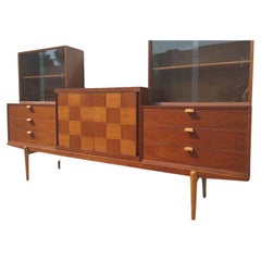 Parete attrezzata moderna del Mid Century in teak e Oak